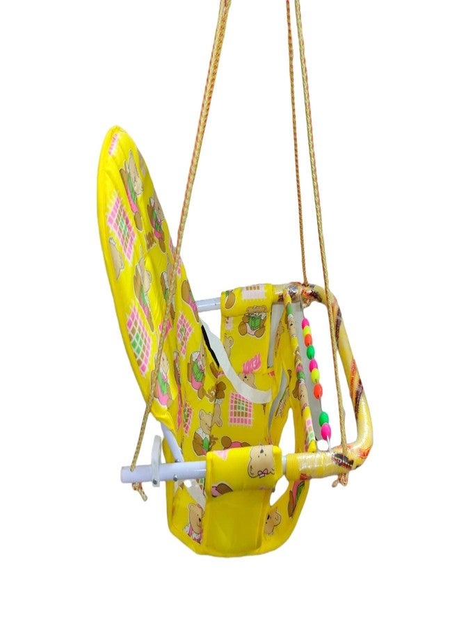 Maanit Cotton Swing Chair Folding and Washable, 1-5 Years with Safety Belt,Swing for Kids indoor and Outdoor Jhula for Babies,Baby Hanging Swing Jula (Yellow) - Image 2
